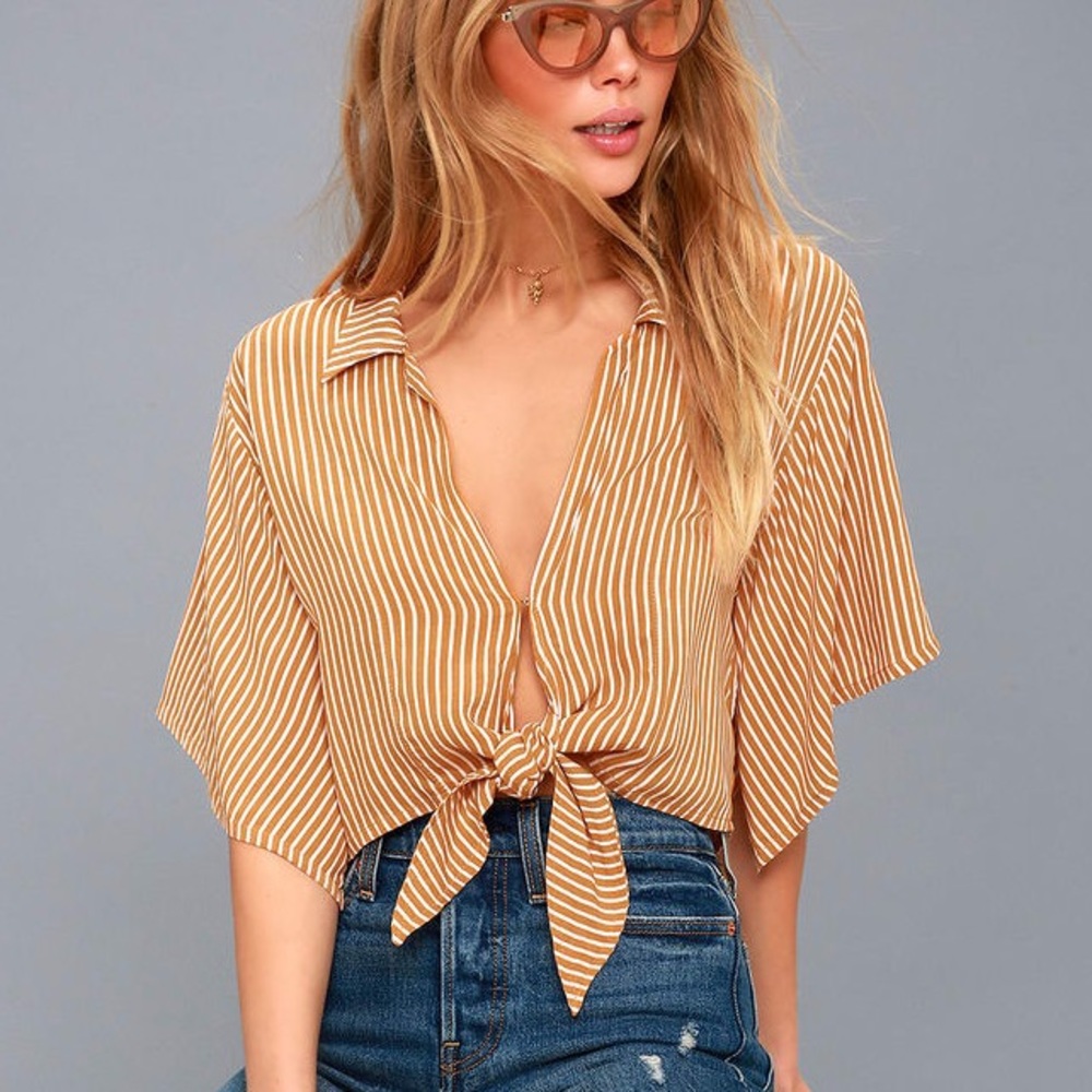 Faithfull the Brand Mojave Striped Tie Crop Top